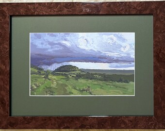 July Storm in the Texas Hill Country original gouache painting