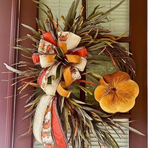 Fall Pumpkin Wreath: Elegant Autumn Decor, 30&quot;