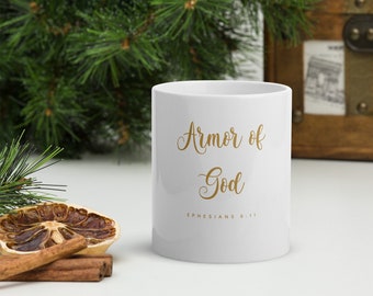 Armor of God White glossy mug