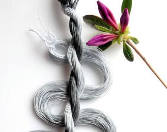 Size 50 "Grayscale" hand dyed thread 6 cord cordonnet tatting crochet cotton
