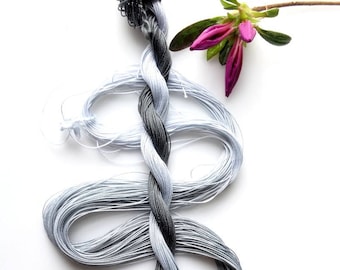 Size 40 "Grayscale" hand dyed thread 6 cord cordonnet tatting crochet cotton