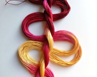 Size 20 "Roses" hand dyed thread 6 cord cordonnet tatting crochet cotton