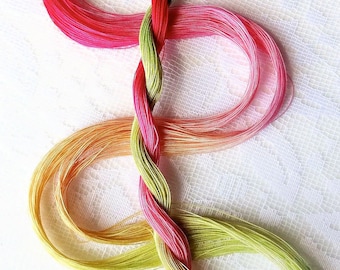 Size 80 "Rhubarb Pie" hand dyed thread 6 cord cordonnet tatting crochet cotton