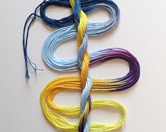 Embroidery floss "Pansy" hand dyed cotton