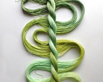 Size 20 "Celery" hand dyed thread 6 cord cordonnet tatting crochet cotton