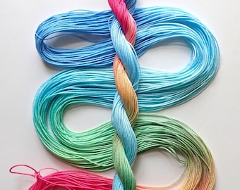Size 10 "Island Breeze" hand dyed tatting thread 6 cord cordonnet crochet cotton