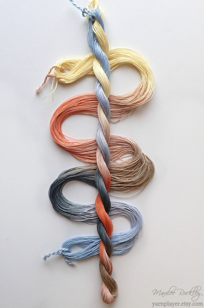 Size 40 Sonoran Stones hand dyed thread 6 cord cordonnet tatting crochet cotton image 1