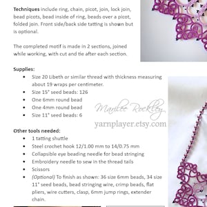 Tatting Pattern Victory necklace PDF Instant Download image 2