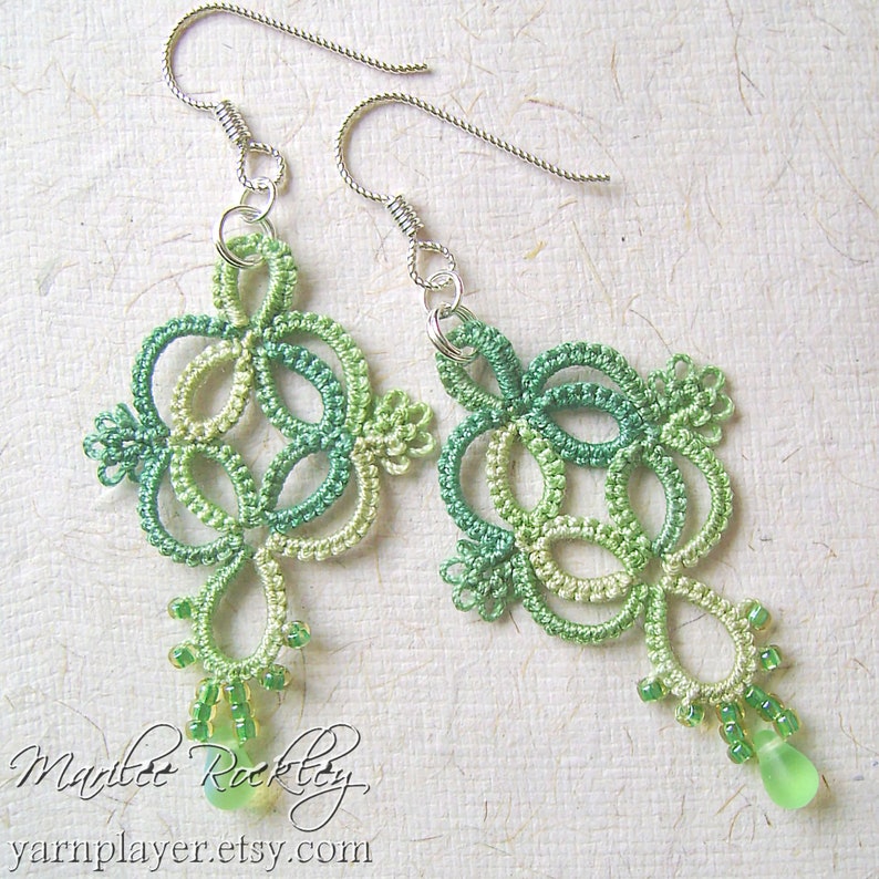 Tatting Pattern Quadrille Earrings PDF Instant Download image 2