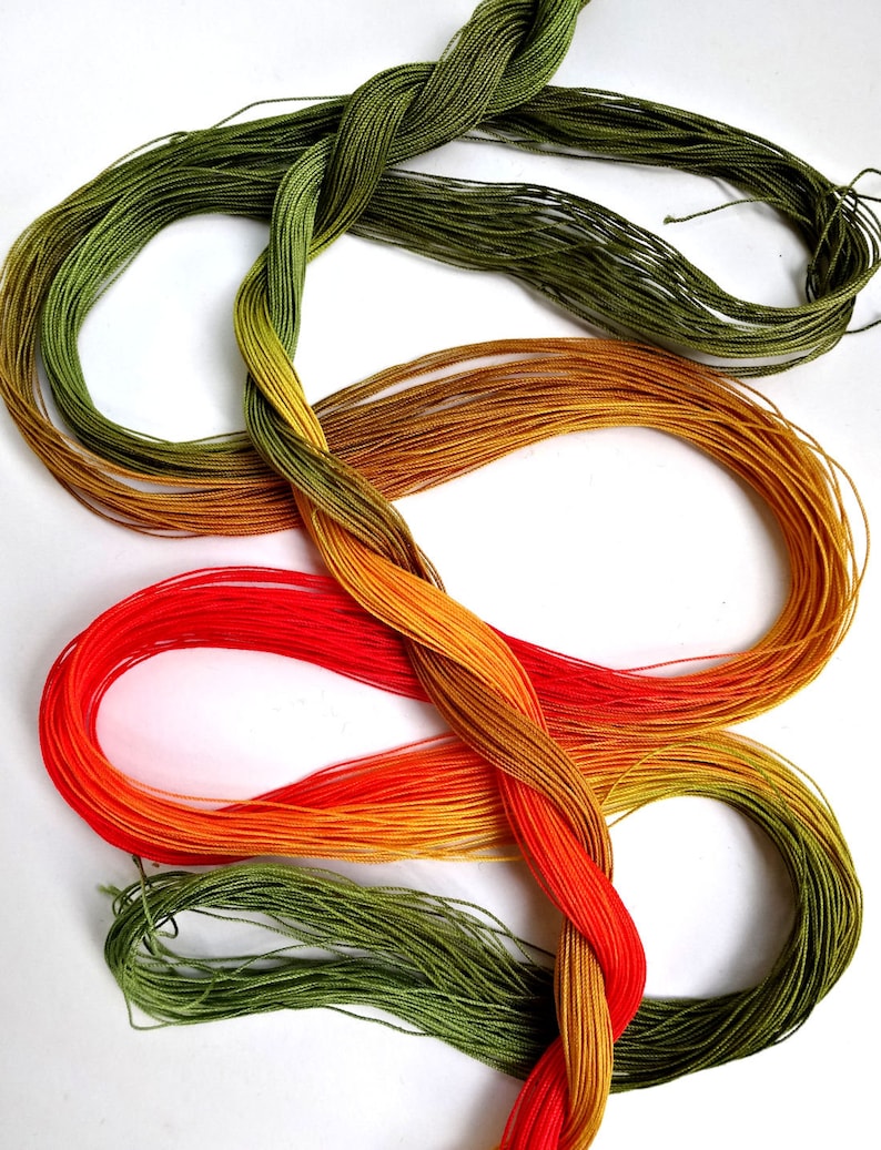Size 80 Sugar Maple hand dyed thread tatting crochet cotton 6 cord cordonnet
