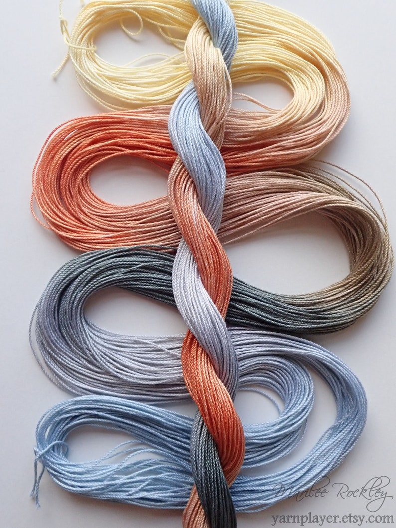 Size 20 Sonoran Stones hand dyed thread 6 cord cordonnet tatting crochet cotton image 3