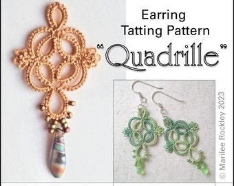 Tatting Pattern "Quadrille" Earrings PDF Instant Download