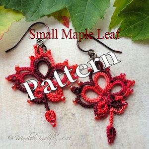 "Tatting Pattern ""Kleines Ahornblatt"" PDF zum sofortigen Download."