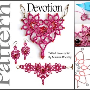 Tatting Pattern Jewelry Set Devotion PDF Instant Download image 1