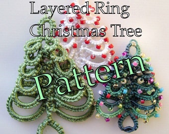 Tatting Pattern "Layered Ring Christmas Tree" PDF Instant Download