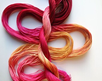 Size 10 "Roses" hand dyed thread 6 cord cordonnet tatting crochet cotton