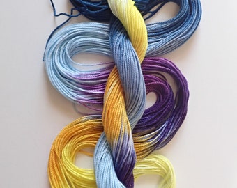 Size 3 "Pansy" hand dyed tatting thread 6 cord cordonnet crochet cotton