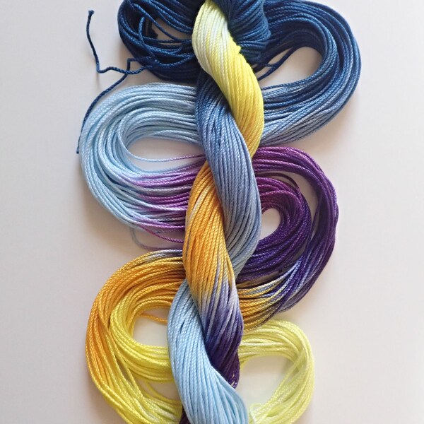 Size 3 "Pansy" hand dyed tatting thread 6 cord cordonnet crochet cotton