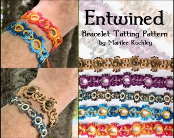 Tatting Pattern bracelet "Entwined" PDF pattern Instant Download