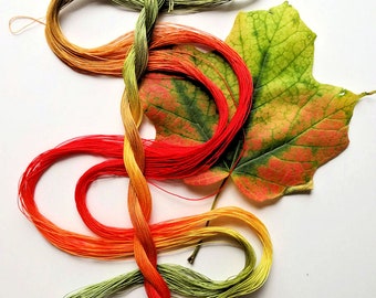 Size 80 "Sugar Maple" hand dyed thread tatting crochet cotton 6 cord cordonnet