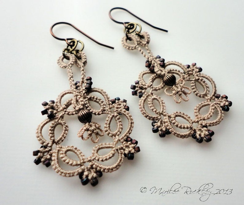 Tatting Pattern Kinetic Earrings PDF Instant Download image 7