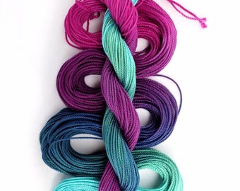 Size 3 "Stardate" hand dyed tatting thread 6 cord cordonnet crochet cotton