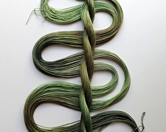 Size 20 "Algae" hand dyed thread 6 cord cordonnet tatting crochet cotton