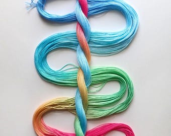 Size 20 "Island Breeze" hand dyed thread 6 cord cordonnet tatting crochet cotton