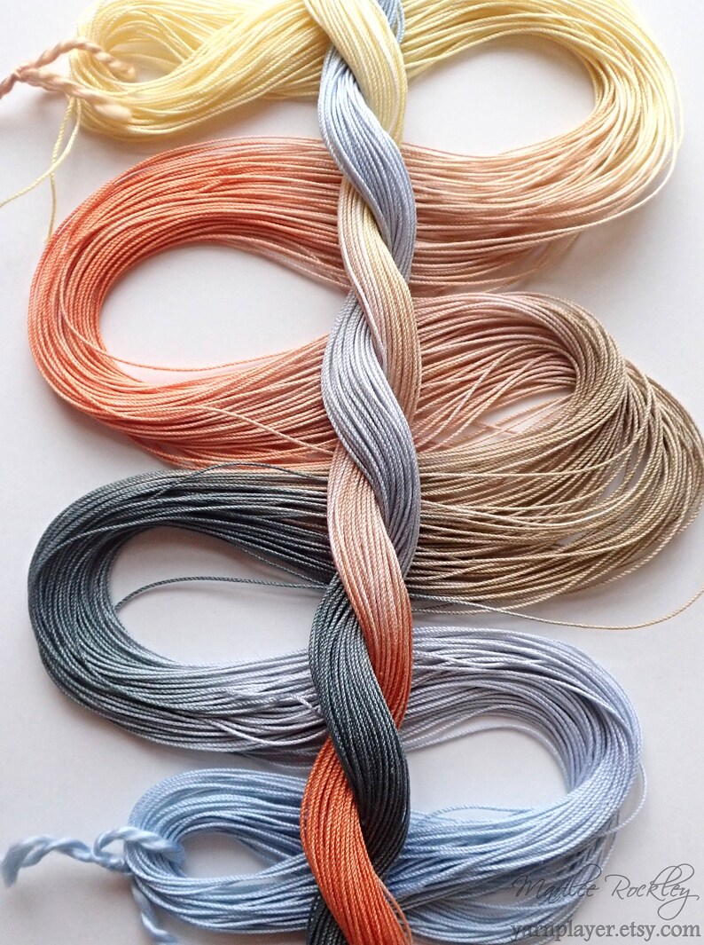 Size 40 Sonoran Stones hand dyed thread 6 cord cordonnet tatting crochet cotton image 3