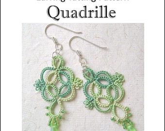 Tatting Pattern "Quadrille" Earrings PDF Instant Download