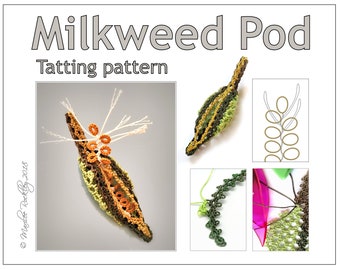 Tatting Pattern "Milkweed Pod" PDF pattern Instant Download