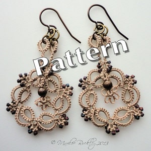 Tatting Pattern Kinetic Earrings PDF Instant Download image 1