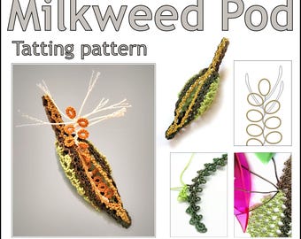 Tatting Pattern "Milkweed Pod" PDF pattern Instant Download