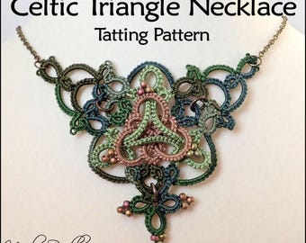 Tatting Pattern Celtic Triangle Necklace PDF Instant Download