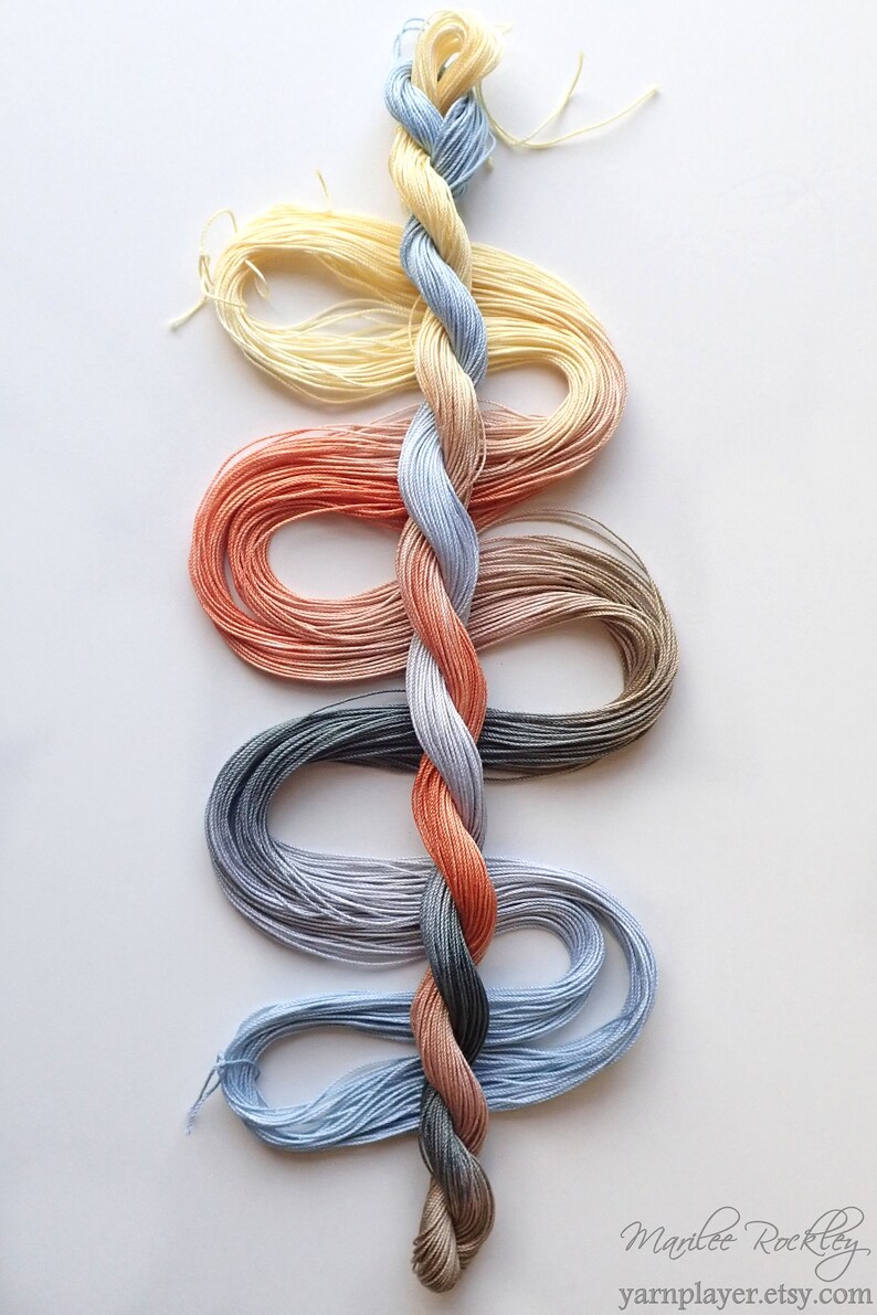 Size 20 Sonoran Stones hand dyed thread 6 cord cordonnet tatting crochet cotton image 1