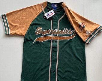 Seattle Supersonics 90er-Jahre-Vintage-Baseball-Jersey-Shirt für Herren, M Starter Medium