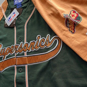 Seattle Supersonics 90er-Jahre-Vintage-Baseball-Jersey-Shirt für Herren, M Starter Medium Bild 2