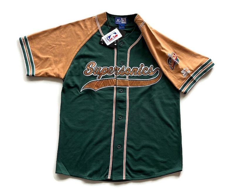 Seattle Supersonics 90er-Jahre-Vintage-Baseball-Jersey-Shirt für Herren, M Starter Medium Bild 1