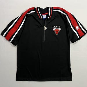 Vintage Chicago Bulls zip Jersey - 90s Men&#39;s Shirt - Old West Theme - Size Medium