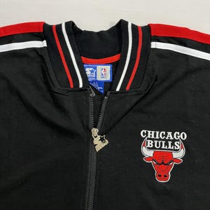 Vintage Chicago Bulls zip Jersey - 90s Men&#39;s Shirt - Old West Theme - Size  Large