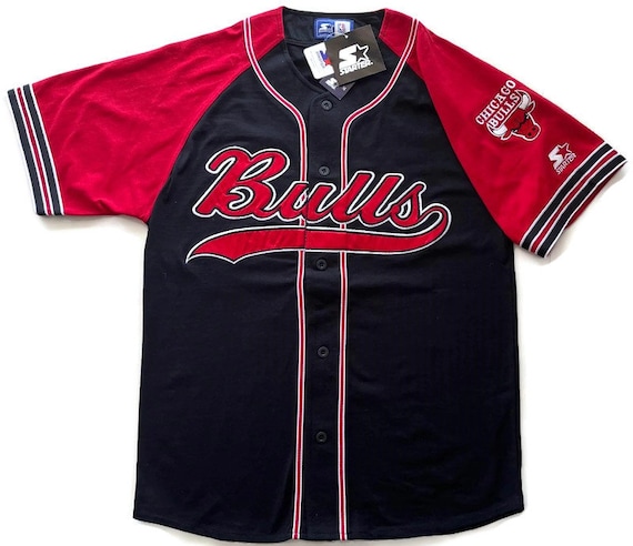 Vintage 90s Chicago Bulls Baseball Jersey - Old West Theme, Made