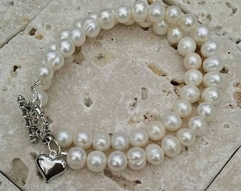Mariell Bridals Top Selling Ivory Freshwater Floating Pearl Bracelet on  Thin Link Chain in Platinum Plating 4673B-I-S