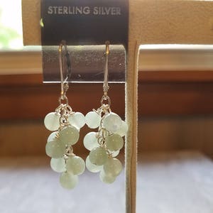 Genuine Aquamarine Cluster Earrings on Sterling Silver Leverbacks image 5