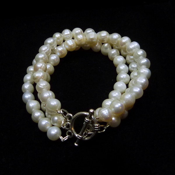 Pearl Triple Strand Bracelet