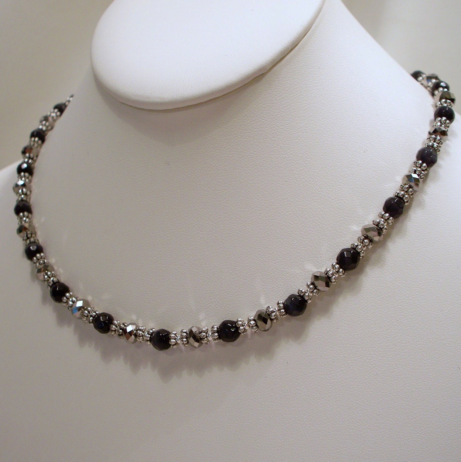 Blue Cat Eye Necklace Etsy