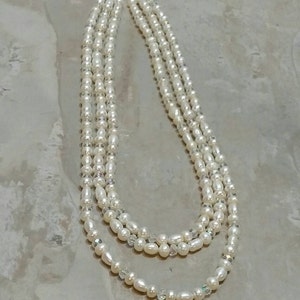 Baroque Freshwater Pearl Triple Strand Necklace - Etsy