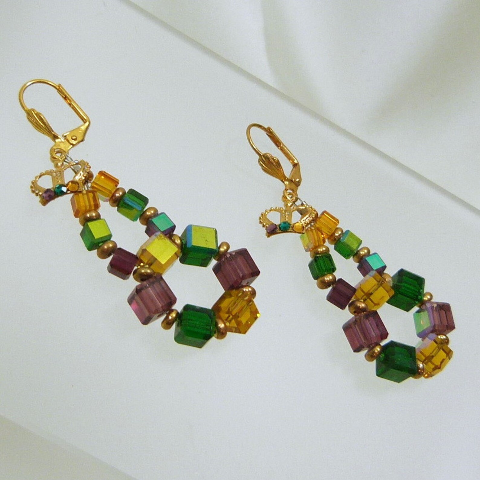 mardi gras hoop earrings