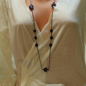3 tier gunmetal necklace purple pink yellow *** alloy main image 1