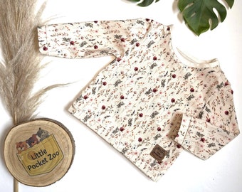 Longsleeve "Blumenzweig" - Babylangarmshirt, Kinderlangarmshirt, Jerseyshirt, Babyshirt Gr. 50 - 104