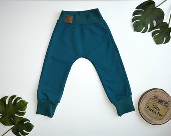 Pantaloni da jogging color petrolio - pantaloni per neonati, taglia pantaloni per bambini. 50/56 - 98/104